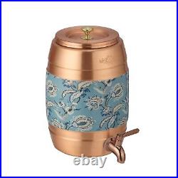 Pure Copper Water Dispenser 5 Litre Matka Pot with Tap Ayurveda Good Health