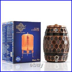 Pure Copper Water Dispenser Antique pot Container Good For Health Ayurveda 5 L