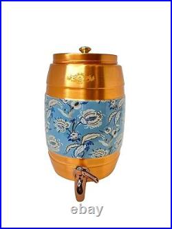 Pure Copper Water Dispenser Container Pot Matka Copper 5 LTR For Ayurveda Heath