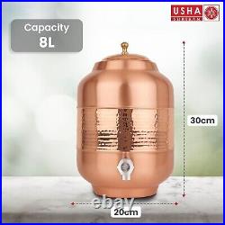 Pure Copper Water Dispenser Matka 8 Litre Eco-Friendly Non-Toxic