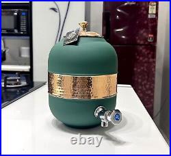 Pure Copper Water Dispenser Matka Pot Silk Finish for Health Benefits 5000 ML