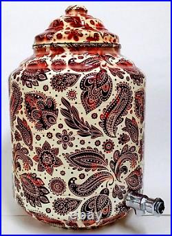 Pure Copper Water Dispenser Matka printed Container Pot Healthy Ayurveda 12 L