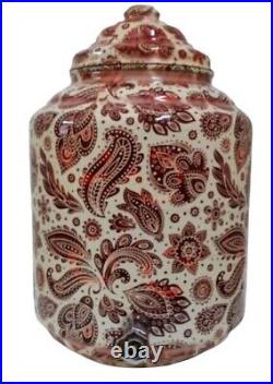 Pure Copper Water Dispenser Matka printed Container Pot Healthy Ayurveda 12 L