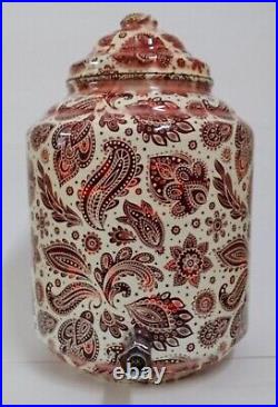 Pure Copper Water Dispenser Matka printed Container Pot Healthy Ayurveda 12 L