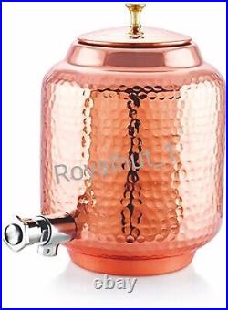 Pure Copper Water Dispenser Pot Ayurvedic Health Benefits Water Storage Tank 12L