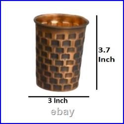 Pure Copper Water Dispenser Pot/Container Dimond Shape Design with 4 Glasses
