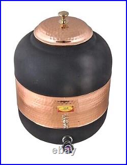 Pure Copper Water Dispenser Water Pot Storing Container Ayurveda Matka 12 Ltrs