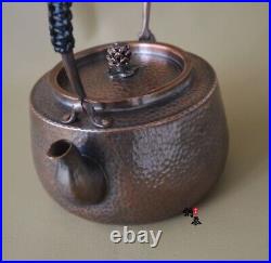 Pure Copper Water Kettle Handmade Teapot Thickened Pot Handle With Lid Retro