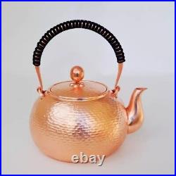 Pure Copper Water Kettle Tea Milk Pot Handle Lid Handmade One Full Piece Copper