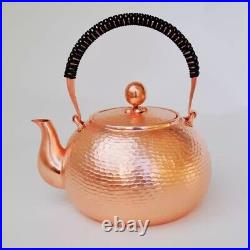 Pure Copper Water Kettle Tea Milk Pot Handle Lid Handmade One Full Piece Copper