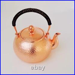 Pure Copper Water Kettle Tea Milk Pot Handle Lid Handmade One Full Piece Copper