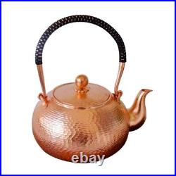 Pure Copper Water Kettle Tea Milk Pot Handle Lid Handmade One Full Piece Copper