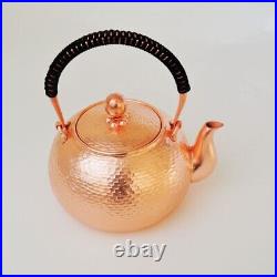 Pure Copper Water Kettle Tea Milk Pot Handle Lid Handmade One Full Piece Copper