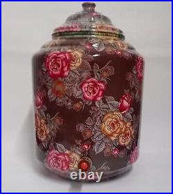 Pure Copper Water Pot (Matka) Dispenser Container Finish Print In Floral Design