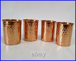 Pure Copper Water Storage Pot, Hammered Finfish Copper Pot Stand 4 Copper Glass