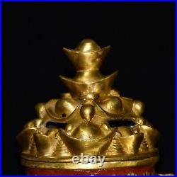 Pure copper cloisonn é wire wrapped treasure pot, ingot incense burner