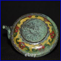 Pure copper cloisonne silk beastly picture wine pot decoration