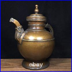 Pure copper dragon pot, dragon mouth, dragon handle, wine pot, tea pot
