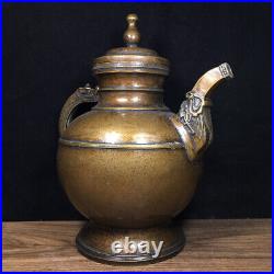 Pure copper dragon pot, dragon mouth, dragon handle, wine pot, tea pot