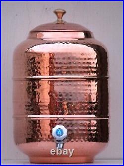 Pure copper drinkware water dispenser Pot water container tank 2 glass 1 bottle