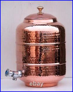 Pure copper drinkware water dispenser Pot water container tank 2 glass 1 bottle