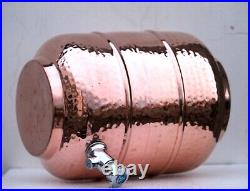 Pure copper drinkware water dispenser Pot water container tank 2 glass 1 bottle