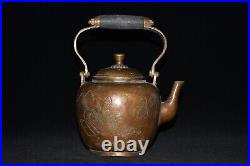 Pure copper wine pot with wooden handle