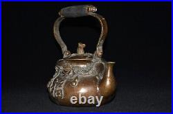 Pure copper wine pot with wooden handle
