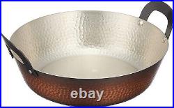 SHINKO Pure Copper Frying Nabe Pot Gas/Induction Tempura Hammered Made in Japan