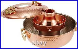 Sinkoukinzoku Pure copper Hammering Shabu-shabu pot 26cm bronze 3500ml s-1057h