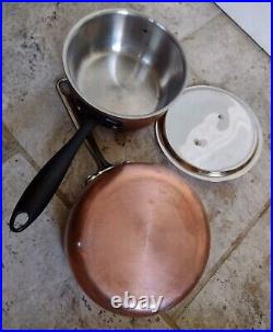 Two Vtg BEKA Marco Pierre White Copper Sauce Pans with Lid