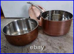 Two Vtg BEKA Marco Pierre White Copper Sauce Pans with Lid