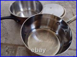 Two Vtg BEKA Marco Pierre White Copper Sauce Pans with Lid