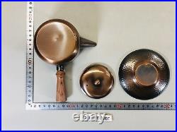 Y5587 KYUSU Pure Copper pot CHATAKU dish signed box Japan antique tea ceremony